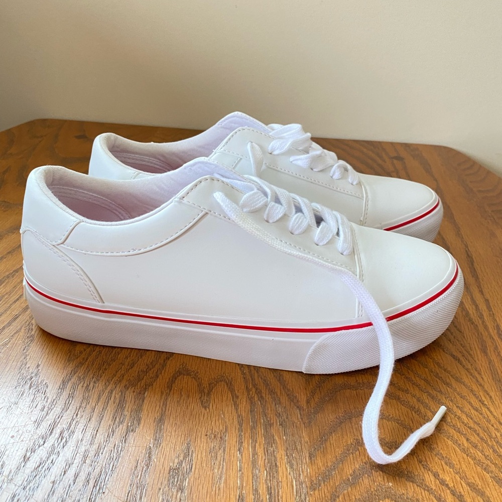 Airwalk White Sneakers with Red Accents